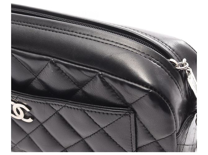 Borsa a Spalla in Pelle di Agnello Nera Matelassé Chanel Nero - vista 12