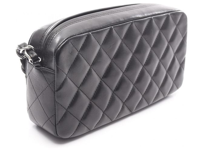 Borsa a Spalla in Pelle di Agnello Nera Matelassé Chanel Nero - vista 2