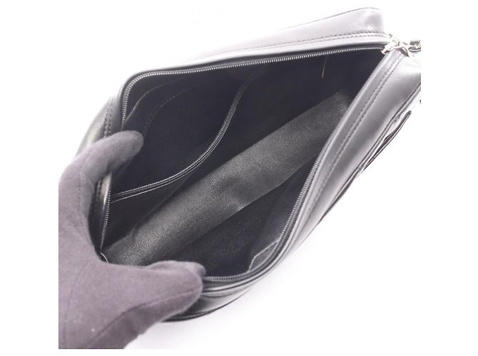 Borsa a Spalla in Pelle di Agnello Nera Matelassé Chanel Nero - vista 3