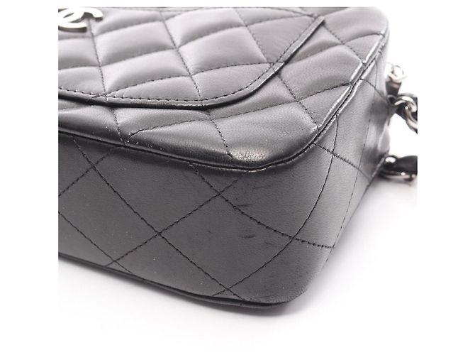 Borsa a Spalla in Pelle di Agnello Nera Matelassé Chanel Nero - vista 7