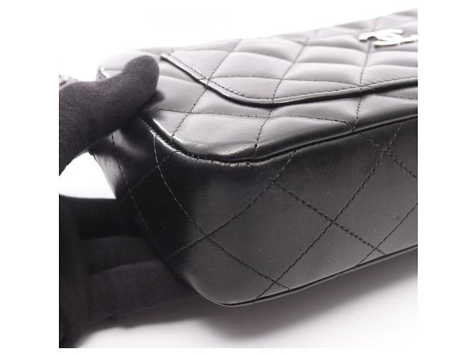Borsa a Spalla in Pelle di Agnello Nera Matelassé Chanel Nero - vista 8