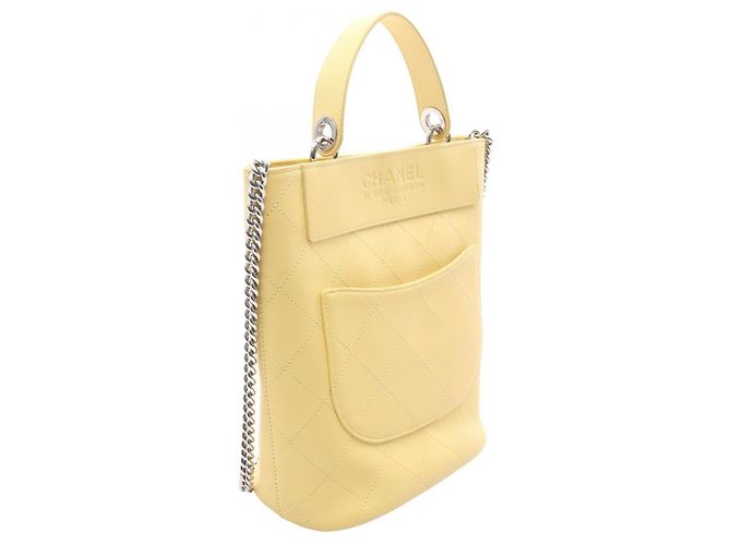 Borsa a Spalla Bucket Matelassé Chanel Giallo - vista 2
