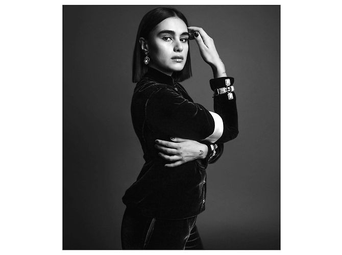 Chanel Herbst 2020 20K Werbekampagne Samtjacke Schwarz - Ansicht 3