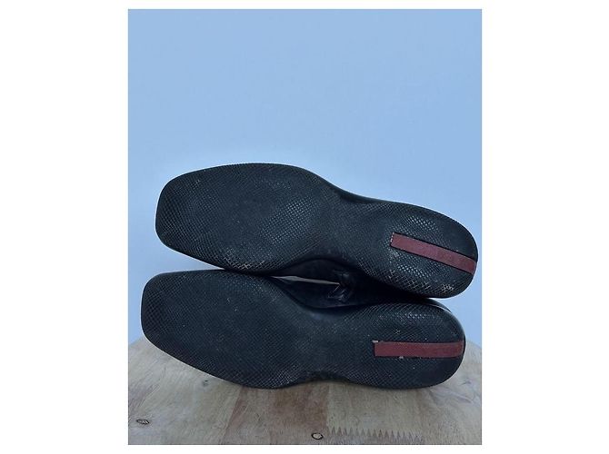 Botines Prada de cuero negro - vista 6
