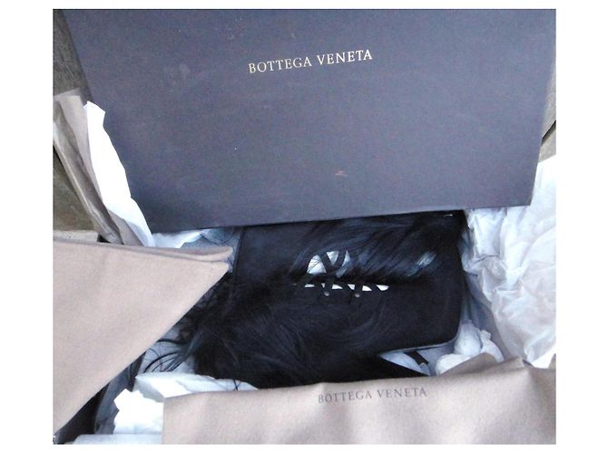 Stivaletti a punta aperta Bottega Veneta Neri Scamosciati Nero - vista 7