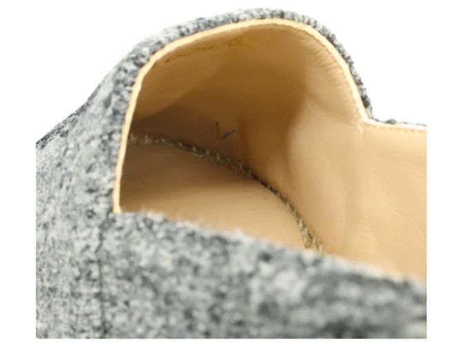 Chanel Espadrilles de Lin Lã Veludo Planas Marrom Preto - vista 7