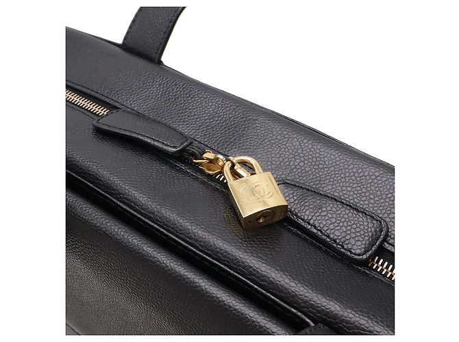 Borsa in Pelle Caviar Chanel Coco Mark Nero - vista 5