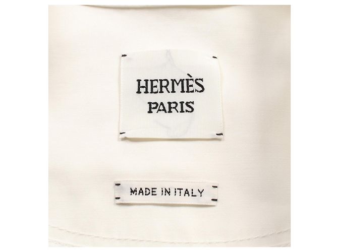 Chaqueta de algodón con botones Hermès Sellier Beige Crudo - vista 3