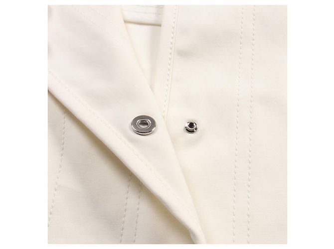 Chaqueta de algodón con botones Hermès Sellier Beige Crudo - vista 6