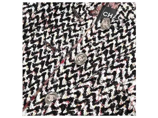 Timeless Roupas de exterior em algodão Chanel Preto Branco Multicor - vista 9