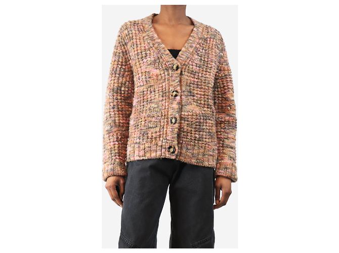 Acne Rosa Keatrice gepunkteter Strickcardigan - Größe XS Pink - Ansicht 3