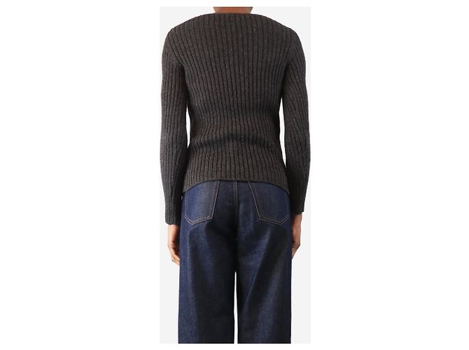 Prada Suéter de ganchillo en carbón - talla UK 8 Gris - vista 2