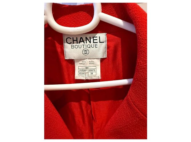 Cambon Giacca Chanel 95A rossa in seta e nylon Taglia 38 Rosso - vista 8
