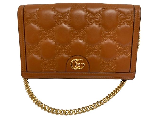 Borsa a Spalla in Pelle GG Matelassé Gucci Marrone - vista 2