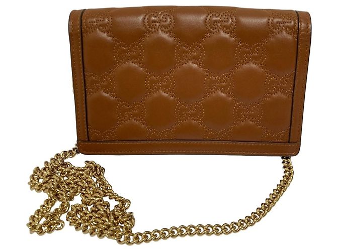 Borsa a Spalla in Pelle GG Matelassé Gucci Marrone - vista 3