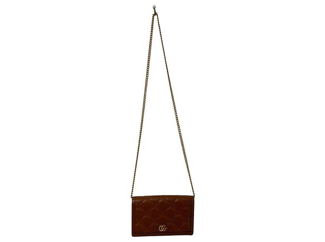 Borsa a Spalla in Pelle GG Matelassé Gucci Marrone - vista 6