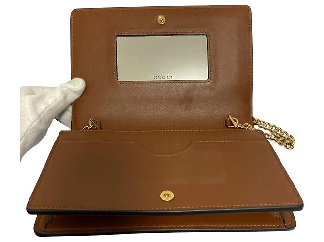 Borsa a Spalla in Pelle GG Matelassé Gucci Marrone - vista 8