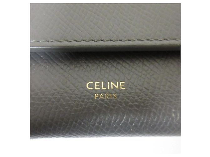 Céline Piccola wallet compatta in pelle di vitello Celine a tre pieghe Marrone - vista 10