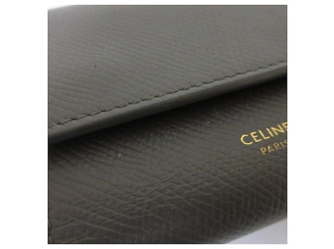 Céline Piccola wallet compatta in pelle di vitello Celine a tre pieghe Marrone - vista 11