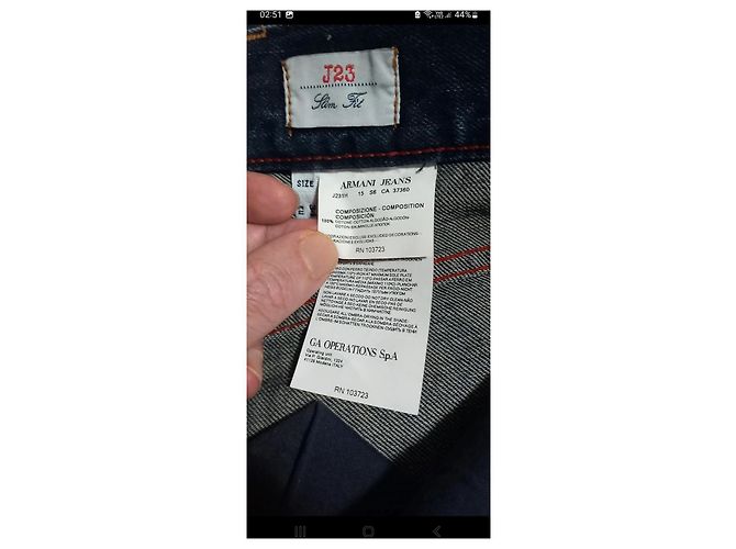 Jeans Armani Jeans AJ Slim Fit Blu Denim Cotone - vista 10