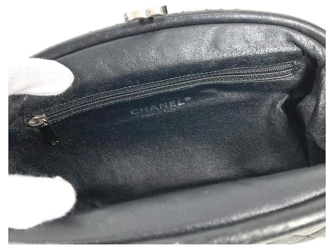 Borsa clutch in pelle nera Chanel Nero - vista 13