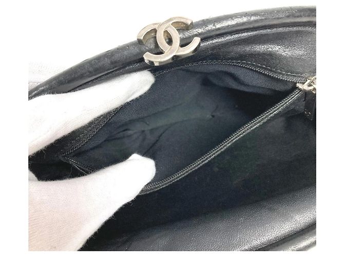 Borsa clutch in pelle nera Chanel Nero - vista 15