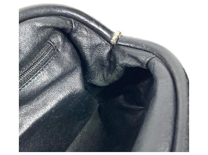 Borsa clutch in pelle nera Chanel Nero - vista 16