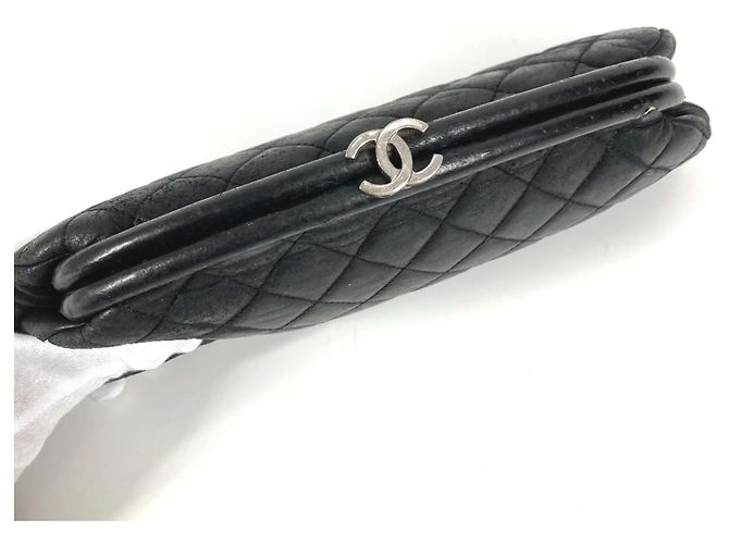 Borsa clutch in pelle nera Chanel Nero - vista 8