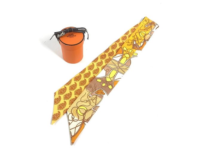 Bufanda Twilly con estampado de caballo Hermès Naranja - vista 11