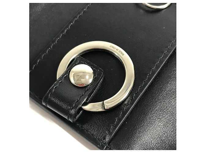 Portachiavi in pelle goffrata GG Gucci Nero - vista 10