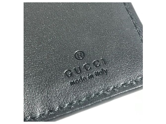 Portachiavi in pelle goffrata GG Gucci Nero - vista 8