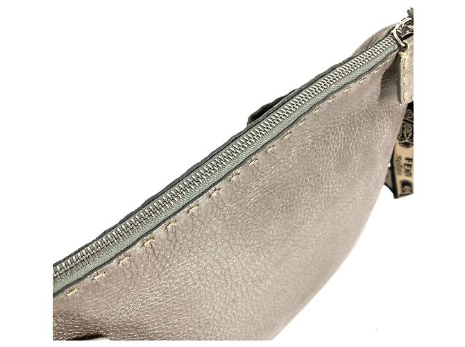 Borsa a tracolla FENDI Selleria Logo Marrone Metallico - vista 10
