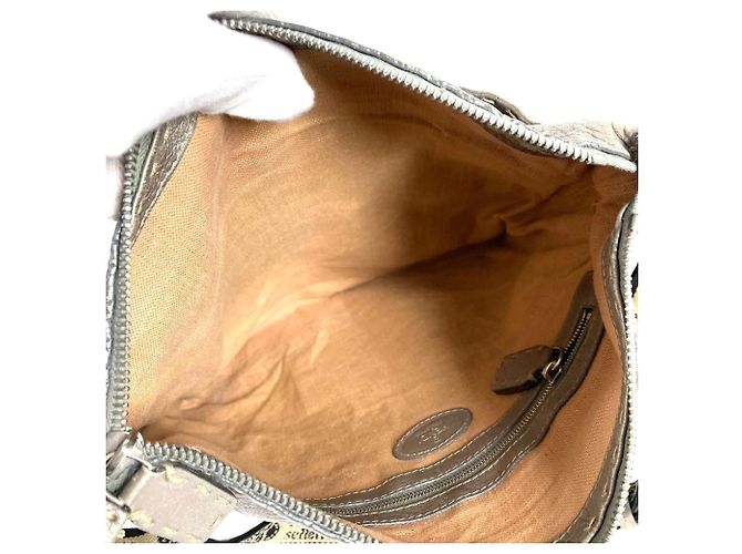 Borsa a tracolla FENDI Selleria Logo Marrone Metallico - vista 17