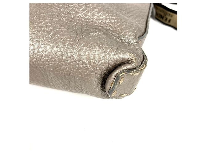 Borsa a tracolla FENDI Selleria Logo Marrone Metallico - vista 7