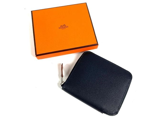 Monedero de seda Azap de Hermès Azul marino - vista 13