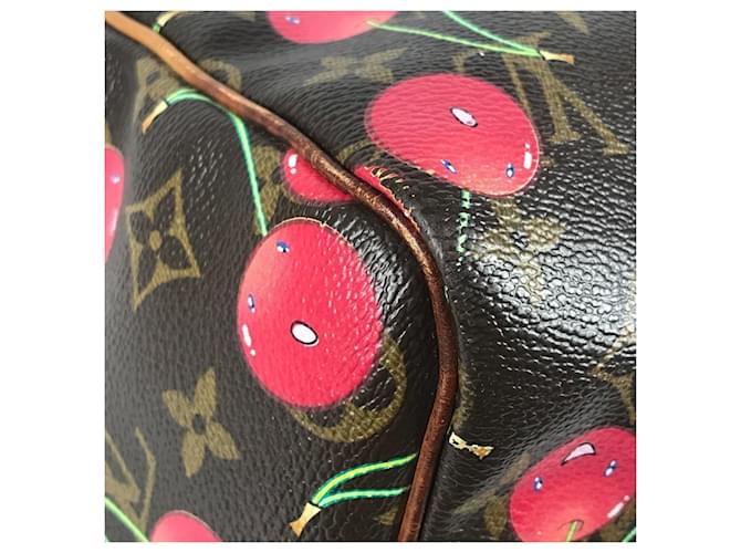Keepall 45 Monogram Ciliegia Louis Vuitton Marrone Rosso Monogramma - vista 10