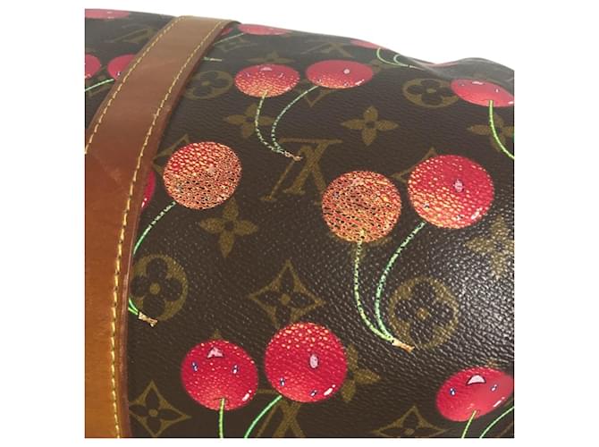Keepall 45 Monogram Ciliegia Louis Vuitton Marrone Rosso Monogramma - vista 11