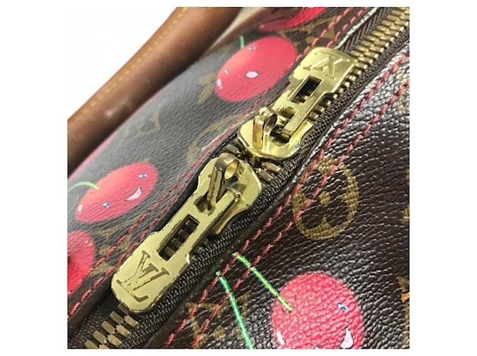 Keepall 45 Monogram Ciliegia Louis Vuitton Marrone Rosso Monogramma - vista 13