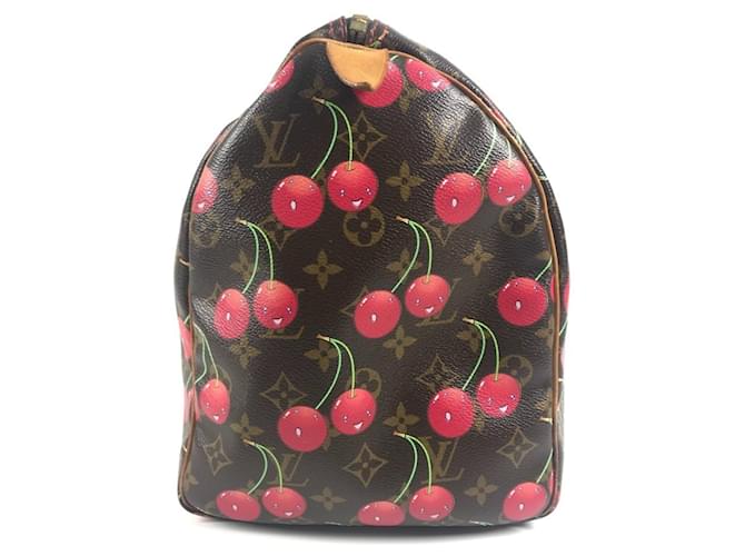 Keepall 45 Monogram Ciliegia Louis Vuitton Marrone Rosso Monogramma - vista 3
