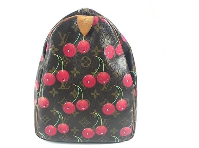 Keepall 45 Monogram Ciliegia Louis Vuitton Marrone Rosso Monogramma - vista 4