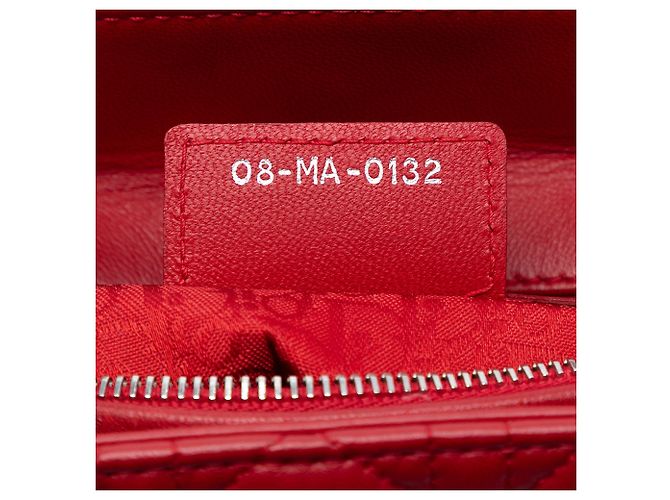 Dior Rojo Medio Cannage Lady Dior en Piel de Cordero Roja - vista 5