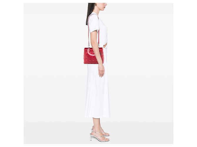 Dior Rojo Medio Cannage Lady Dior en Piel de Cordero Roja - vista 7