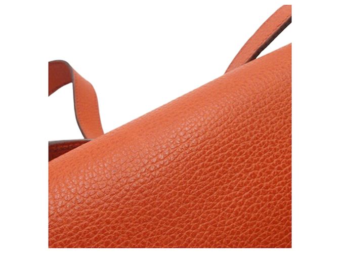 Bolso Colorado PM en Vaca Liege naranja y Tela Hermès - vista 10