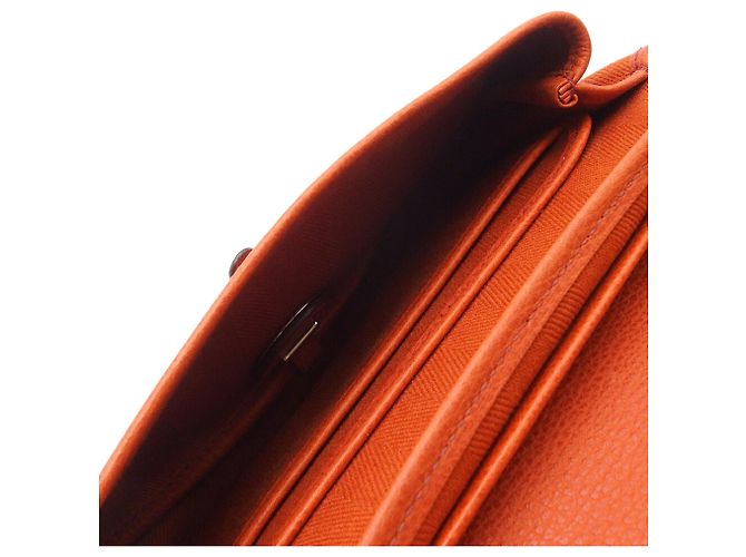 Bolso Colorado PM en Vaca Liege naranja y Tela Hermès - vista 4