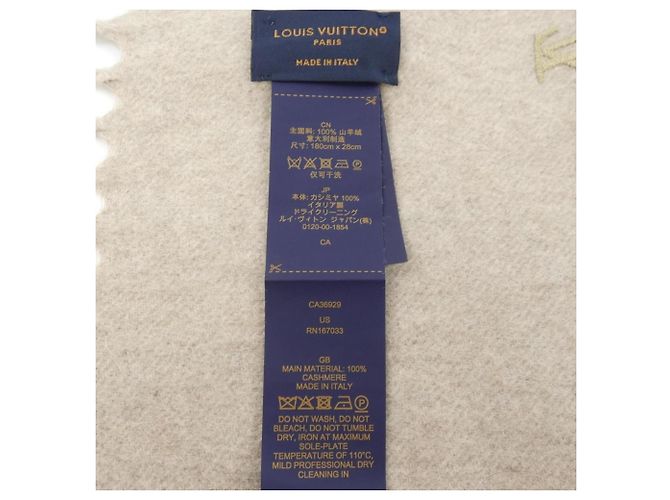 Chal de cachemira LV Blason Louis Vuitton Beige - vista 3