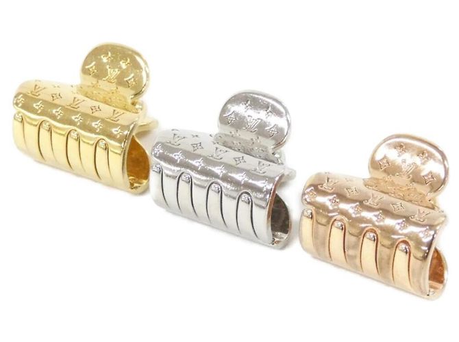 Fermaglio per capelli Nanogram PM in capra Louis Vuitton Argento D'oro - vista 2