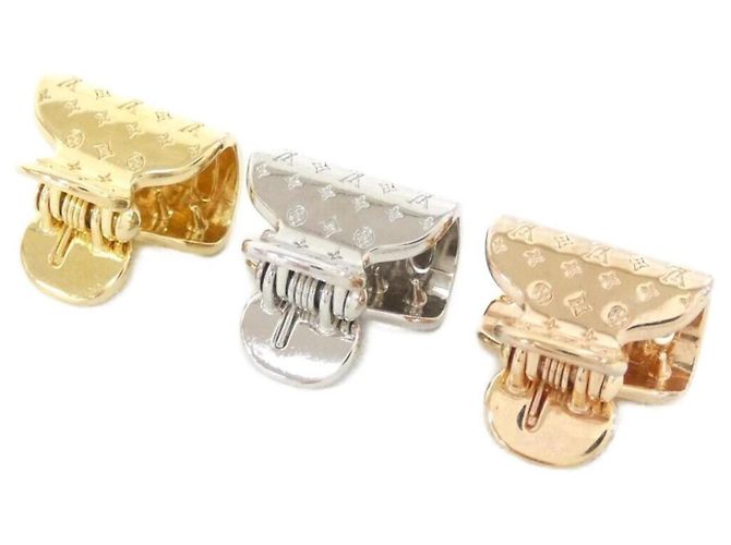 Fermaglio per capelli Nanogram PM in capra Louis Vuitton Argento D'oro - vista 3