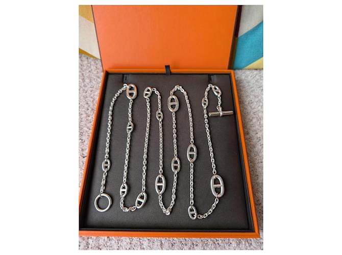 Hermès Collana Lunga Argento Farandole 120 cm Silver hardware - vista 8
