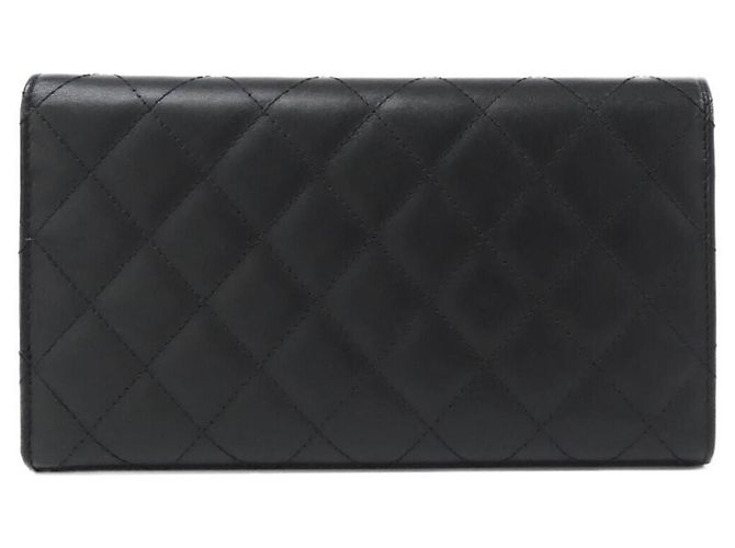 Chanel Cambon Linie Langer Geldbeutel Schwarz - Ansicht 2