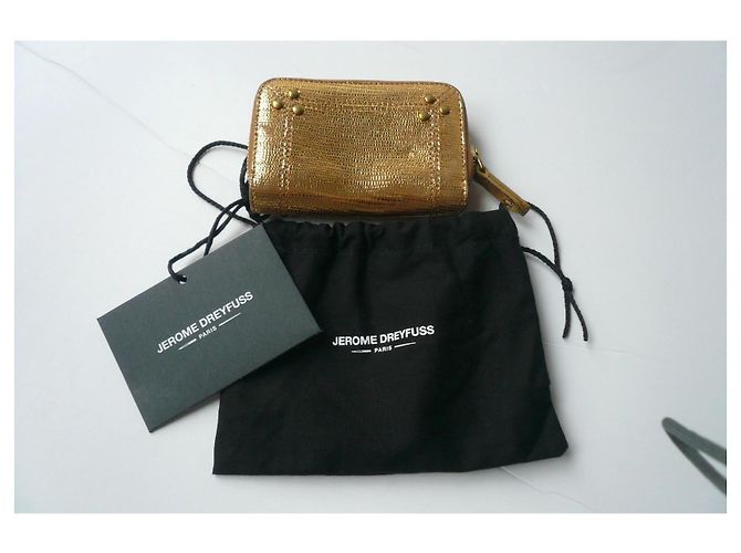 JEROME DREYFUSS Cartera Henri Lamé Dorado en Excelente Estado Gold hardware - vista 2